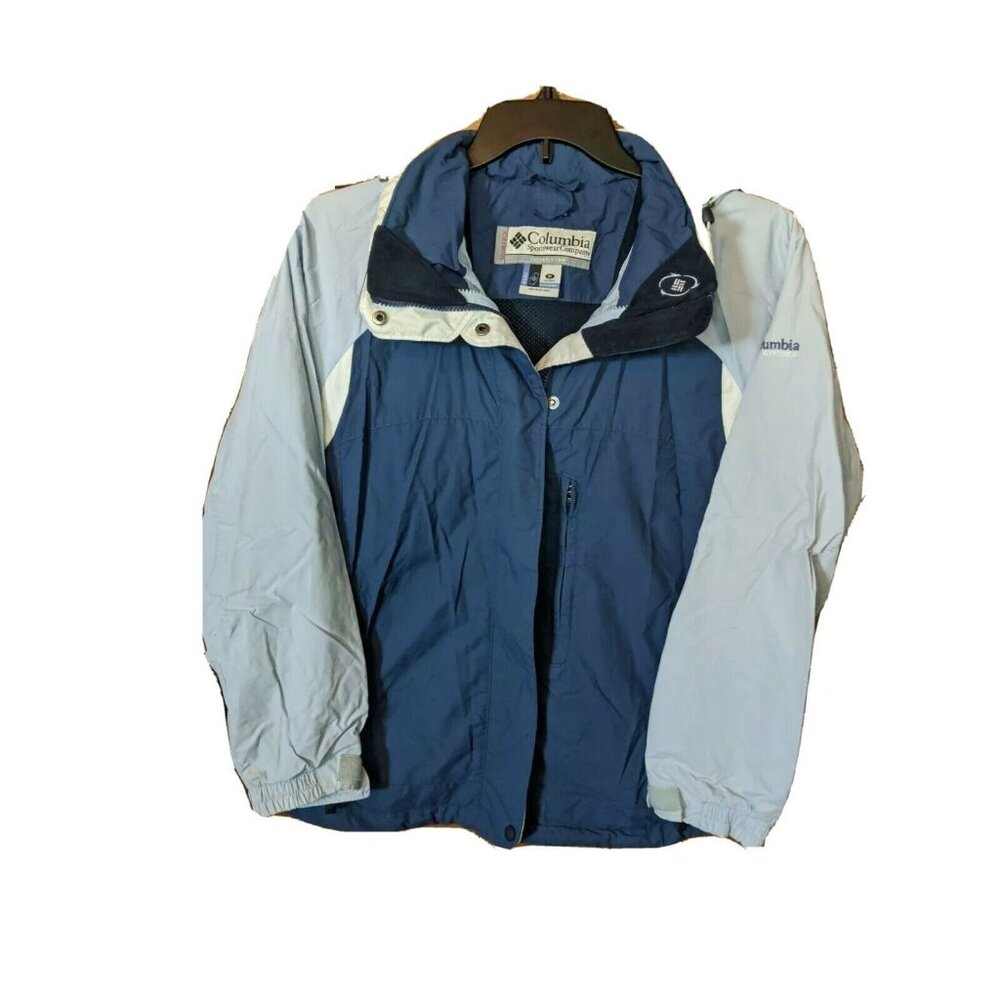 Columbia Sportswear Core Interchange Jacket Blue Hood No Lining Coat Sz Medium